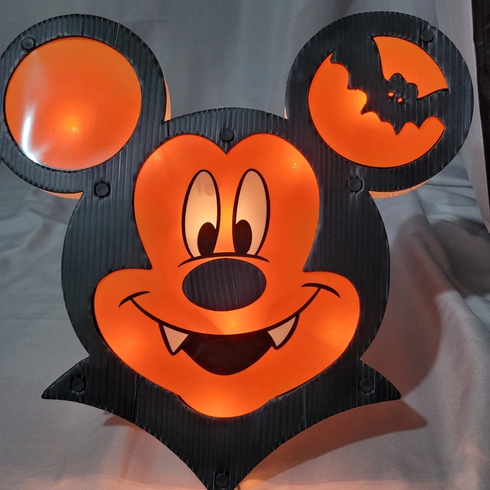 Halloween Disney Lighted Window Vampire Mickey Thanksgiving Turkey Welcome Fall